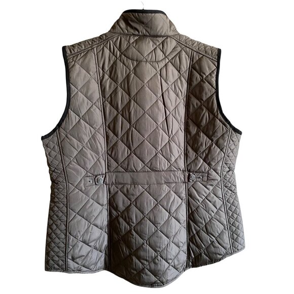 Lucchese Quilted Vest Size XL Polyester Micro Suede Zipper Brown Coastal Cowgirl - Picture 3 of 13